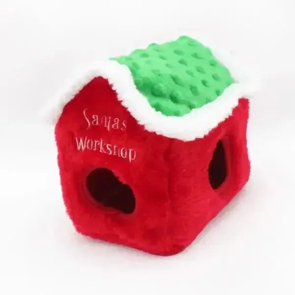 Zippy Paws Holiday Burrow Santa's Workshop Dog Toys - Talis Us