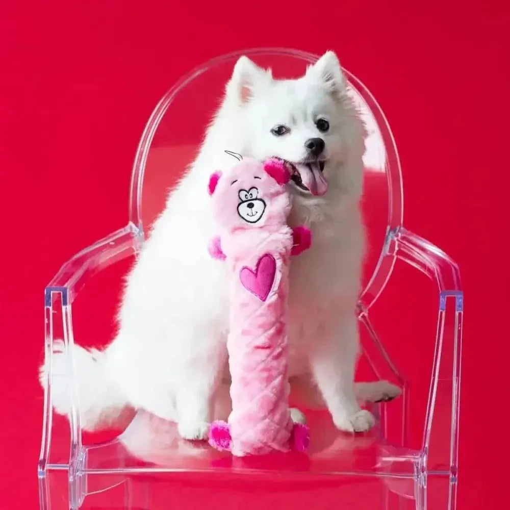 ZippyPaws Jigglerz Pink Bear Dog Toys - Talis Us