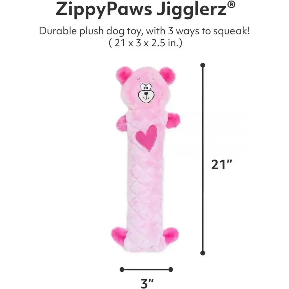 ZippyPaws Jigglerz Pink Bear Dog Toys - Talis Us