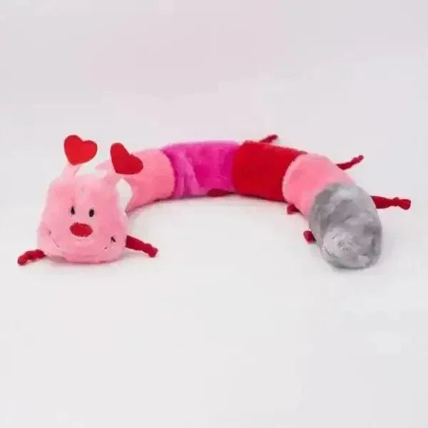 ZippyPaws Valentine's Caterpillar Dog Toys with 6 Squeakers - Talis Us
