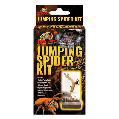 Zoo Med Laboratories jumping spider habitat kit with essential components and guide for easy setup