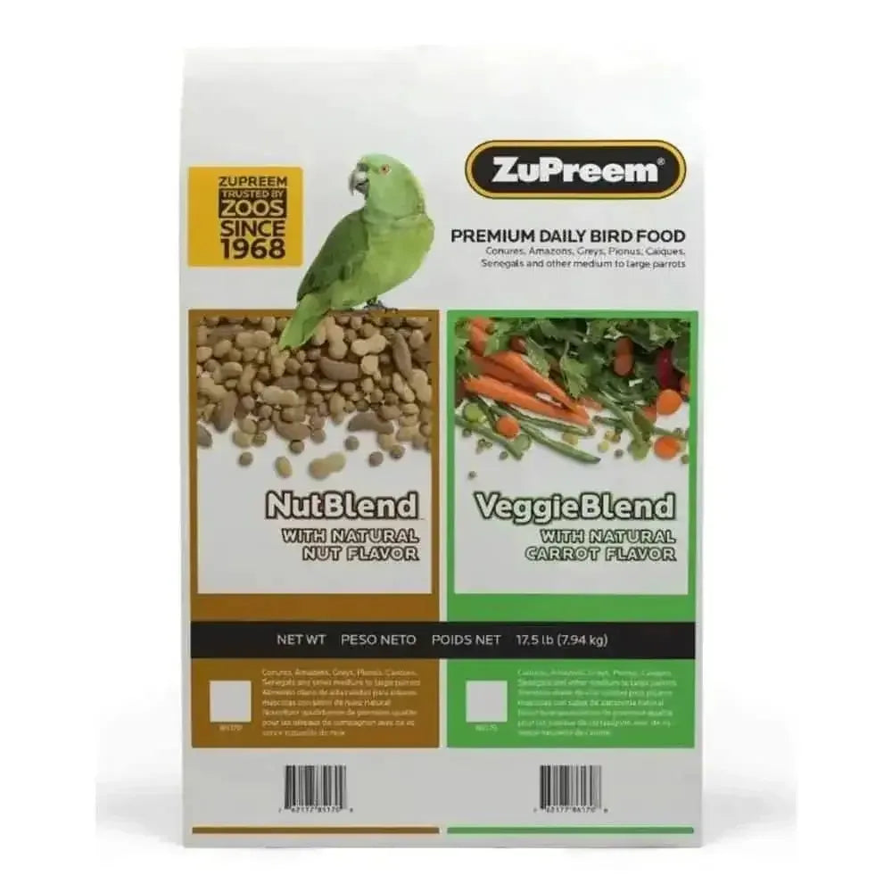 ZuPreem Bird VeggieBlend with Natural Flavor Pelleted Food for Parrots and Conures 1ea/17.5 lb ZuPreem