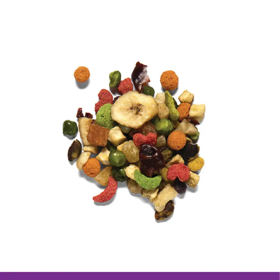 ZuPreem Pure Fun bird food with colorful fruit and vegetable pieces for a nutritious diet