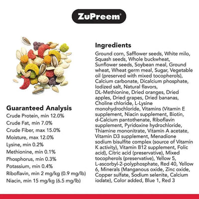 ZuPreem Sensible Seed Bird Food for Parrots & Conures 2 lb ZuPreem