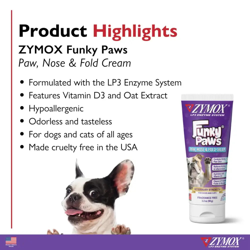 Zymox Funky Paws Paw and Nose Cream for Dogs 3oz - Talis Us